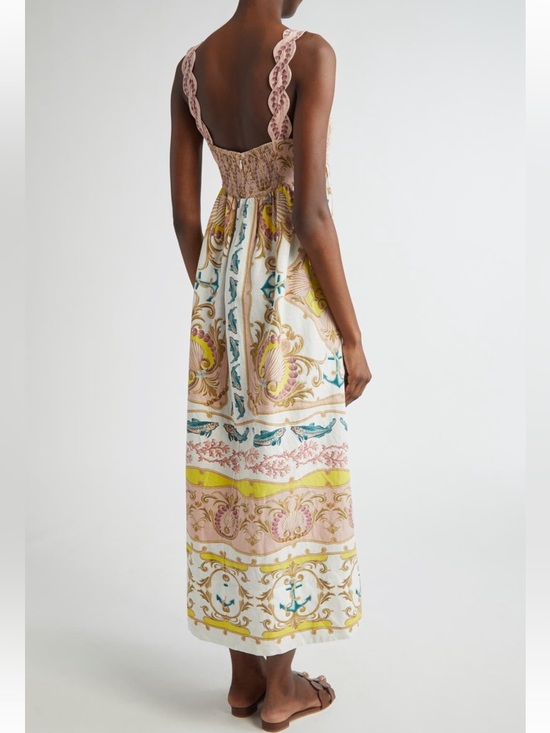 FARM Rio Maritime Magic Linen Blend Sundress Size Medium NWT - Picture 2 of 9